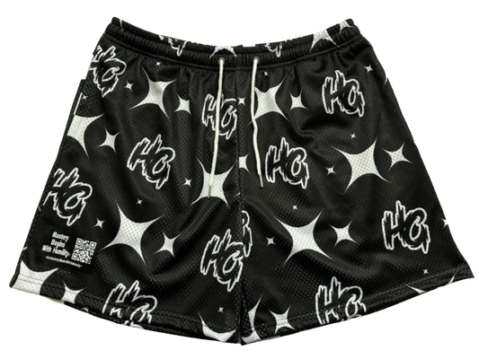 HG Quoted Mesh Shorts (Black) **PREORDER**