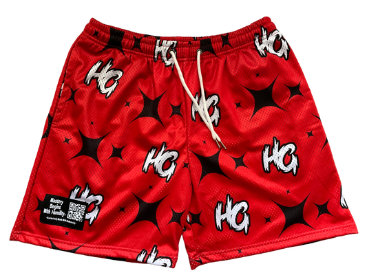 HG Quoted Mesh Shorts (Red) **PREORDER**