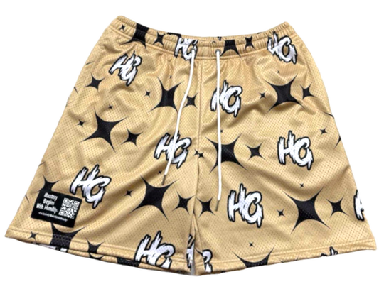 HG Quoted Mesh Shorts (Cremé) **PREORDER**
